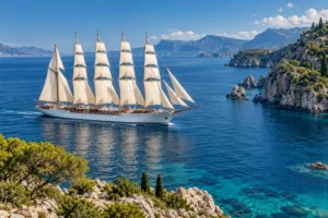 KI-generiertes Reisemotiv – sailing – Illustration, kein konkretes buchbares Angebot
